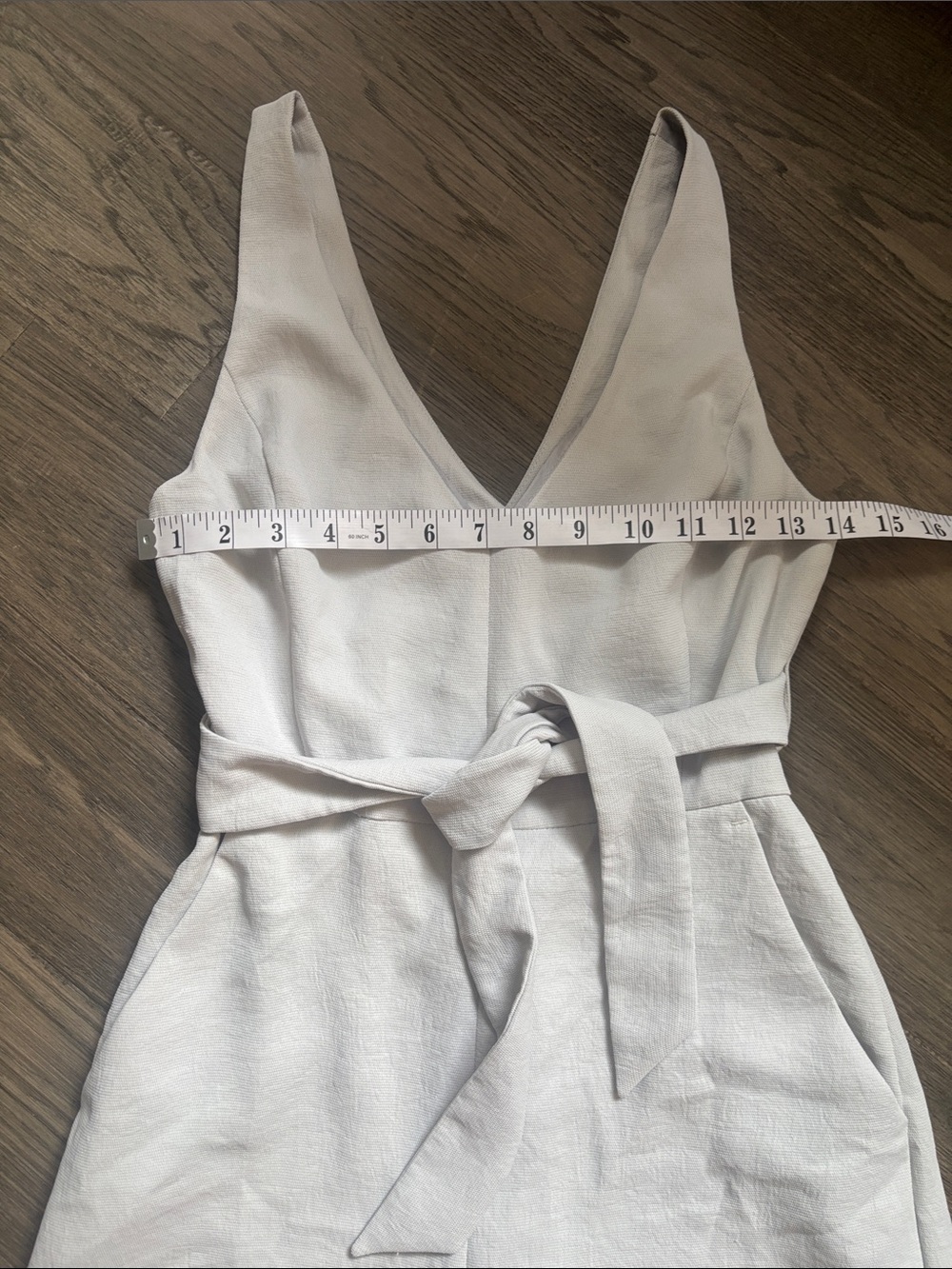 Aritzia | Wilfred Ecoulement Jumpsuit V Neck Tie Air Light Blue/Grey Size 2 - Picture 6 of 15